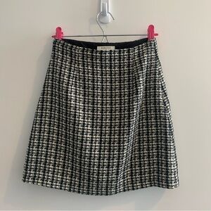 Aritzia Babaton Bryn Skirt Tweed Black White Checkered Mini Size 0